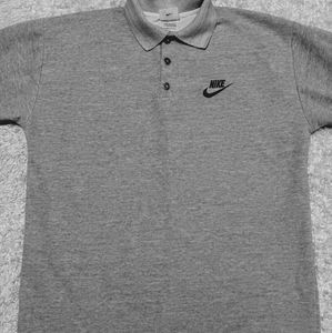 Vintage 90's Nike Polo Shirt Gray Men's Large